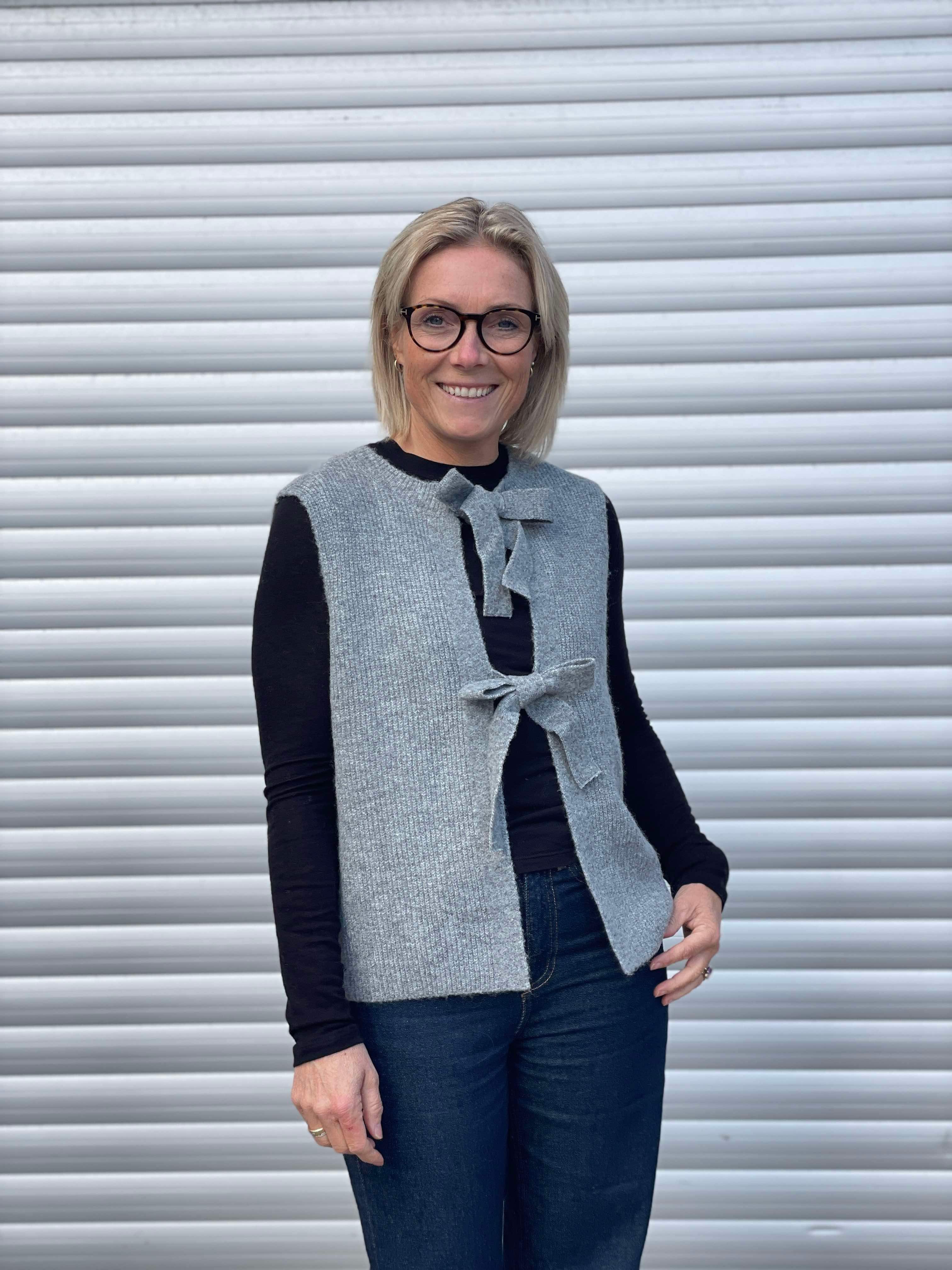 PCSILLY Knit Vest - Medium Grey Melange